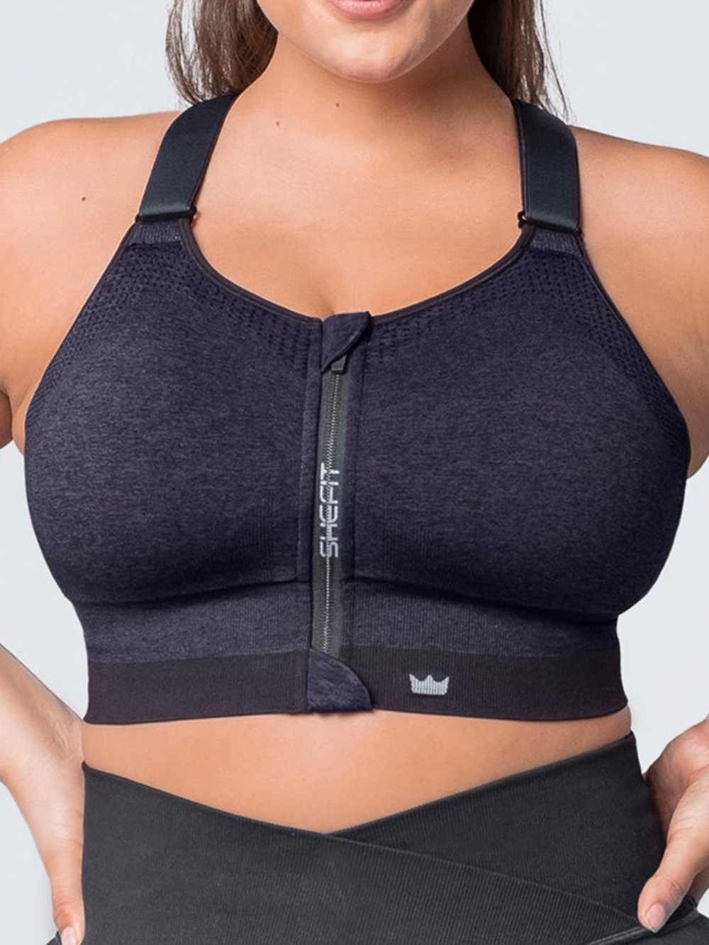 SHEFIT NEW! Low Impact Sports Bra Heathered Indigo
